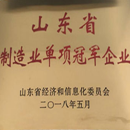 荣登首批山东省制造业单项冠军榜单。